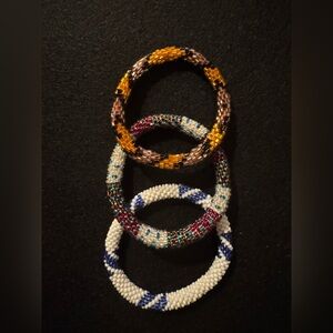 Handcrafted Beaded Bracelets Set - Multicolor